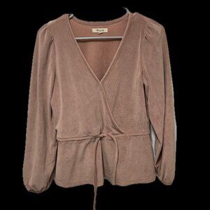 Women's Madewell Corduroy Tie Front Faux Wrap